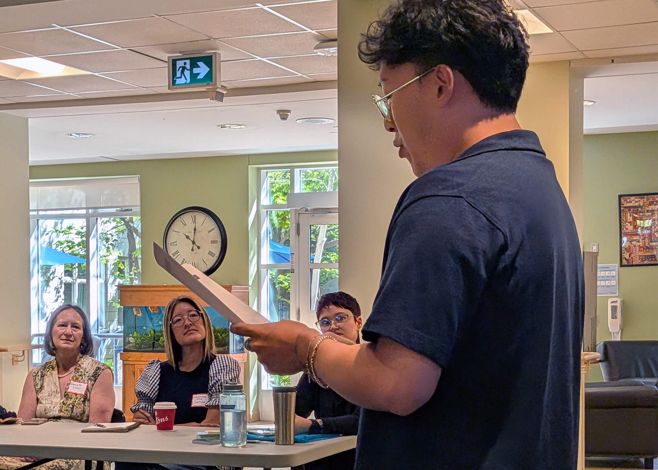 Photo: Oakville, ON — Taeyeoung Jung starts our day of learning