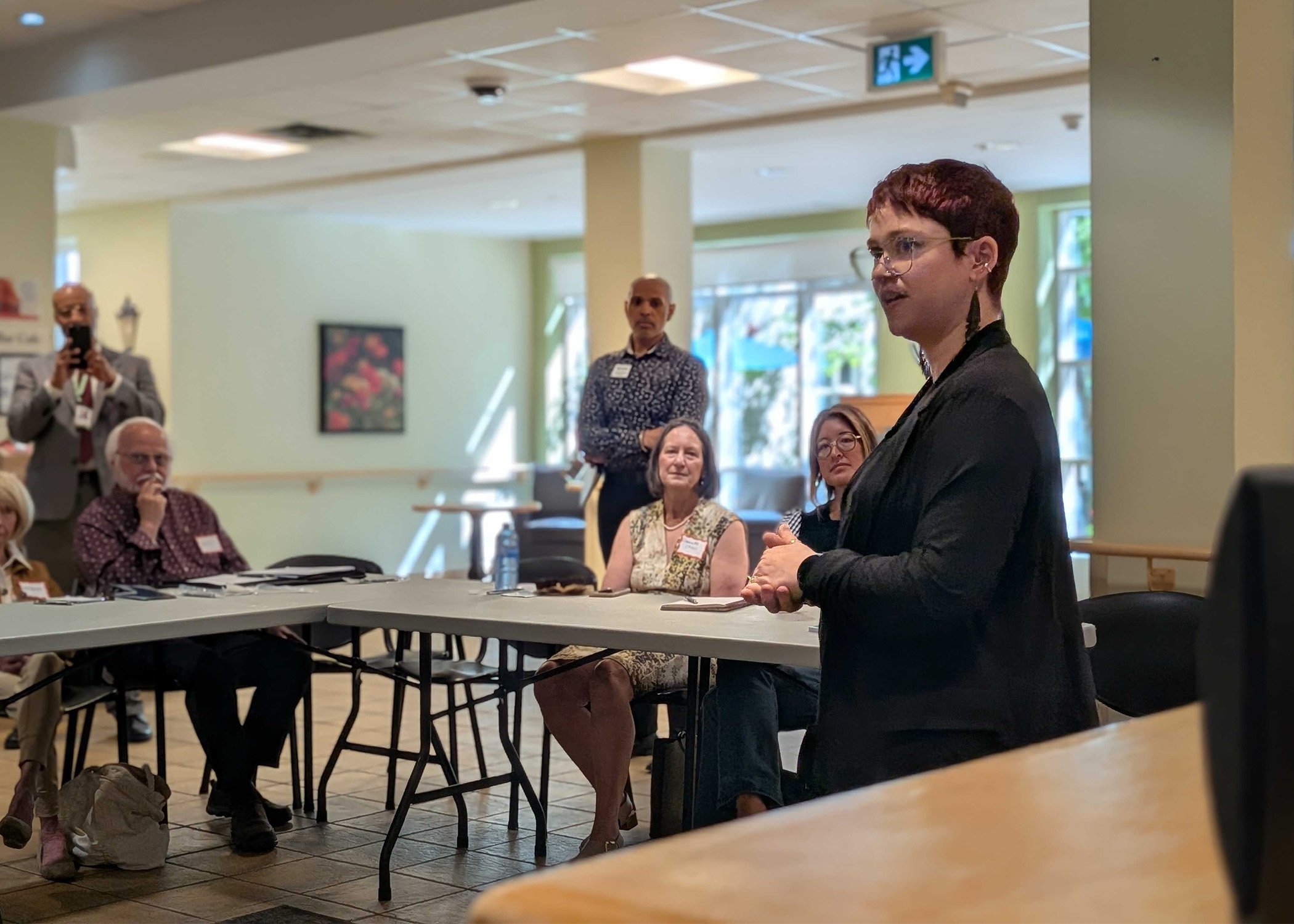 Photo: Oakville, ON — Sam Peck presents on Family Councils and belonging