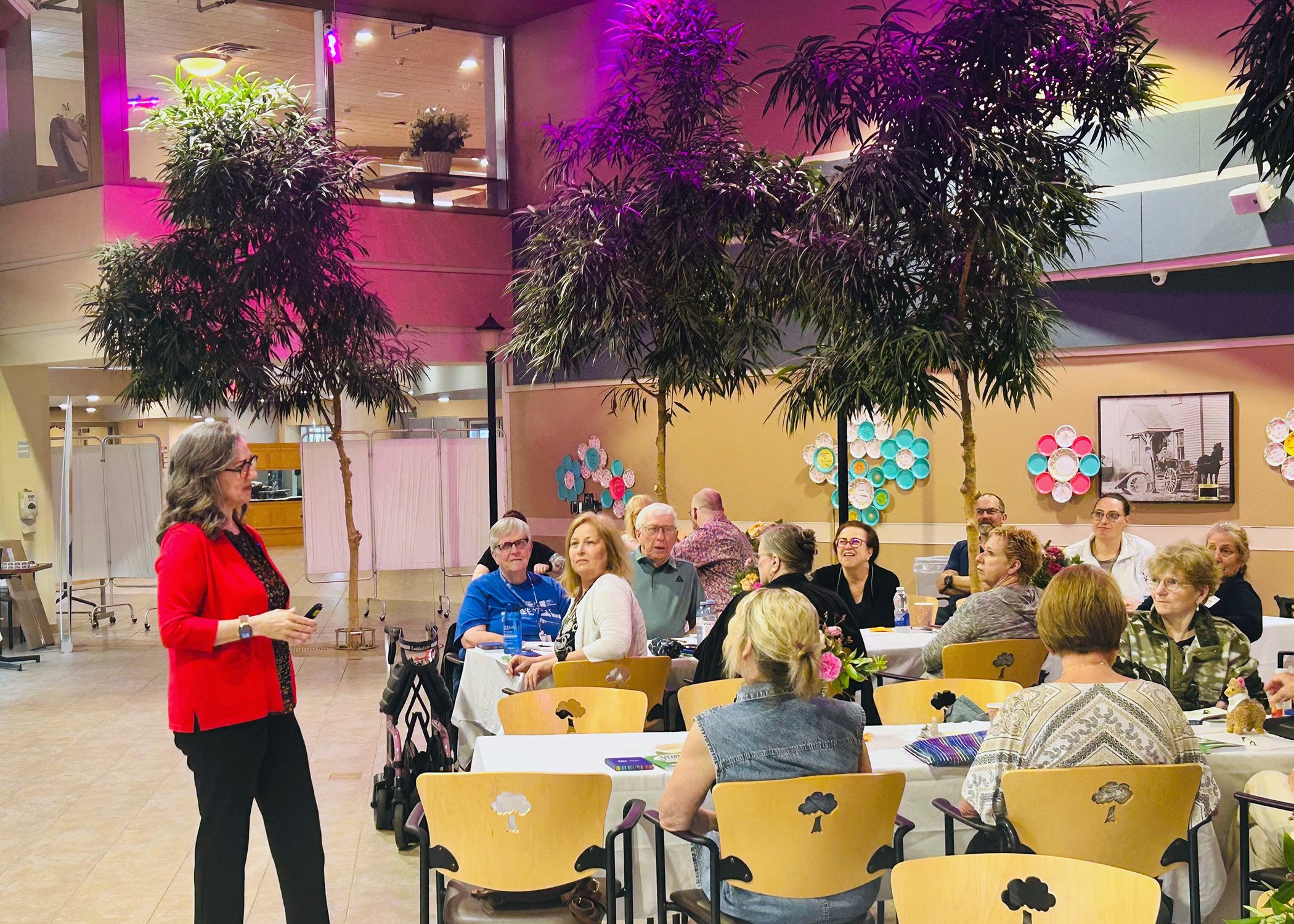 Photo: Sudbury, ON — Deborah Bakti and participants discuss belonging in LTC