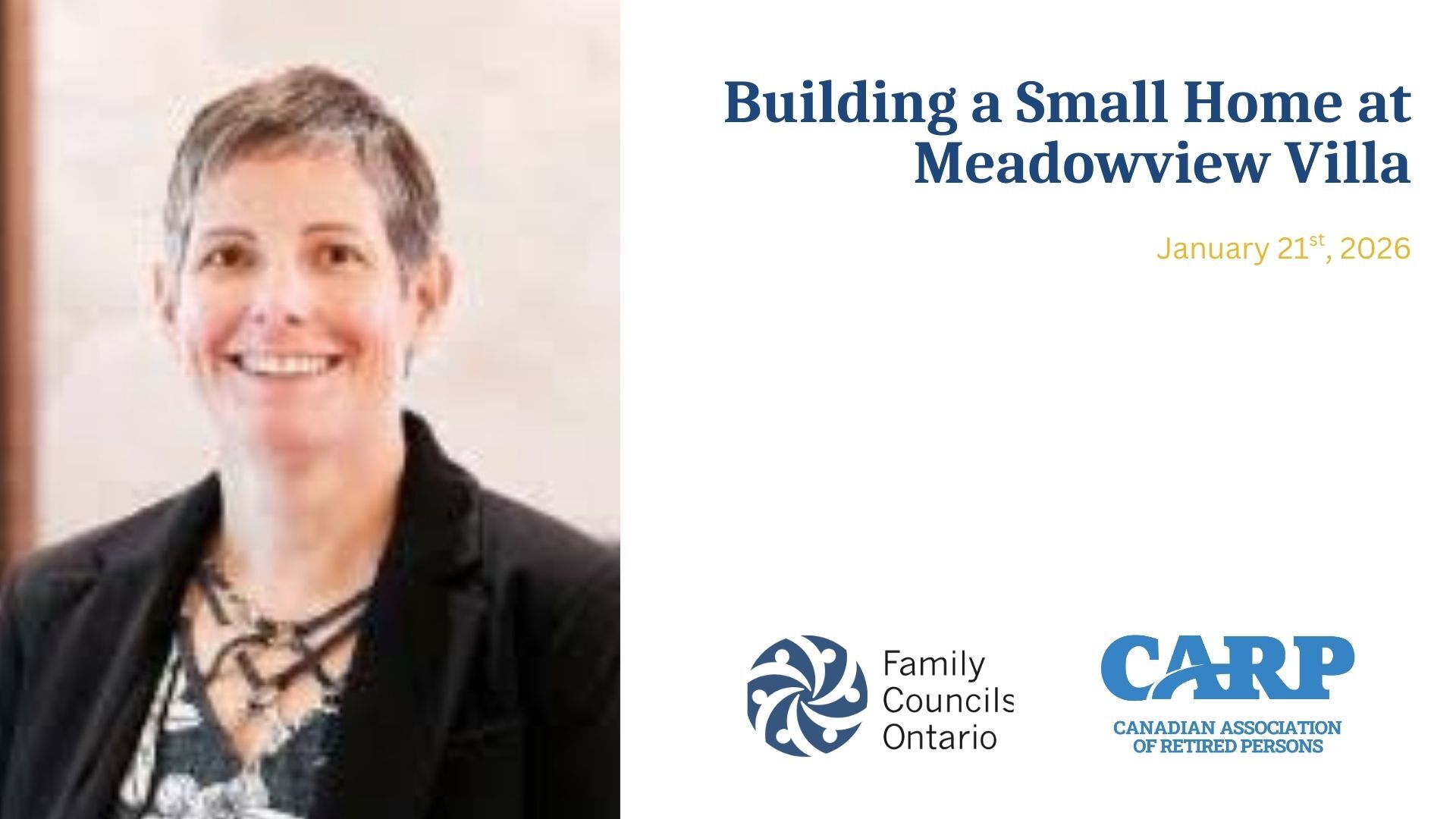 Webinar recording: Building a Small Home at Meadowview Villa